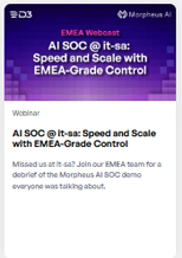 AI SOC @ it-sa: Speed and Scale with EMEA-Grade Control